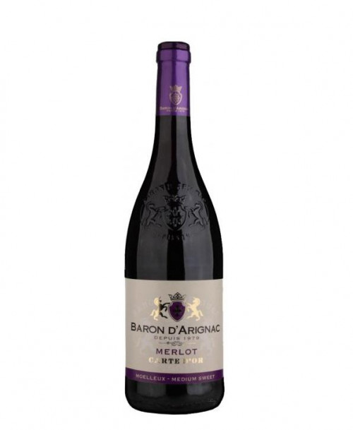 Вино Baron d'Arignac Merlot червоне напівсолодке 0.75л 12%