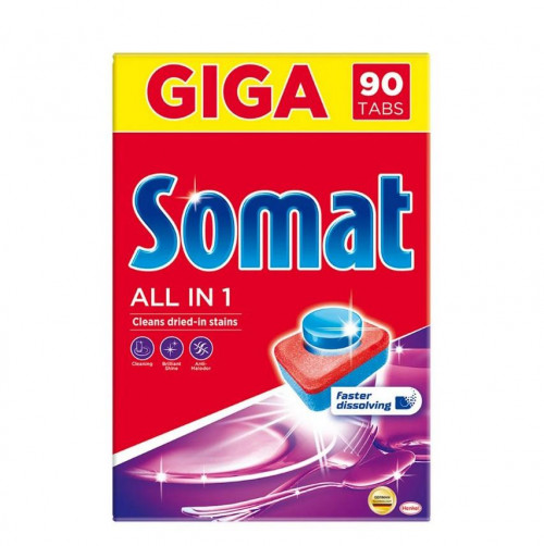 Таблетки для посудомийної машини Somat Giga All in one 90шт