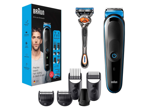 Тример Braun MGK 3245 Black/Blue + бритва Gillette