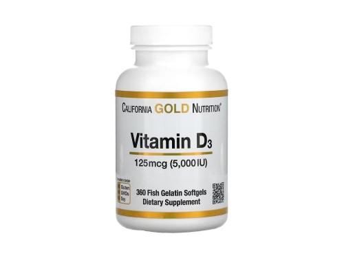Вітамін D3 California Gold Nutrition 5000 МО 360 капсул