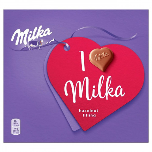 Цукерки Milka з молочного шоколаду з горіховою начинкою 110г