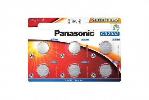 Літієві батарейки Panasonic 3V CR 2016 Lithium, 6 шт. (CR-2032EL/6B)