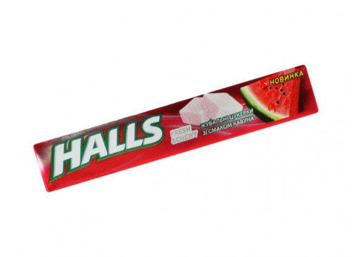 Цукерки жувальні Halls Fresh&Chewy зі смаком кавуна 47г