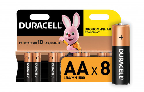 Лужні батарейки пальчикові Duracell 1,5 V АA LR6/MN1500, 8 шт.