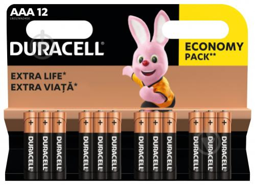 Батарейка Duracell Basic алкал.AAА 1.5V LR03 А*, 12шт/уп