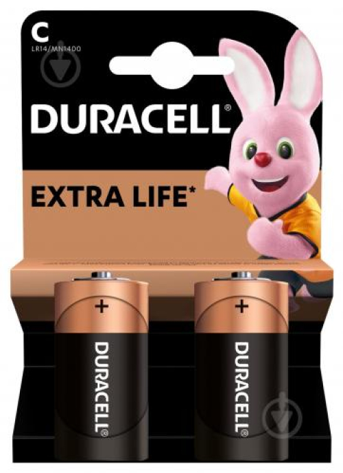Батарейка Duracell Plus C MN1400-LR14, 2шт