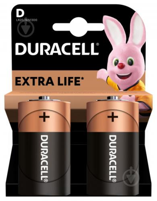 Батарейка Duracell Plus D MN1300-LR20, 2шт