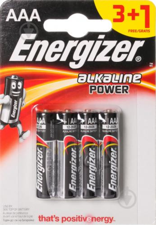Батарейка Energizer Alk Power AAA 3+1, 4шт