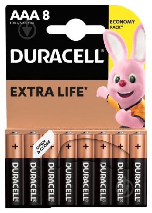 Батарейки Duracell AAА 1.5V LR03/MN2400 8шт/уп