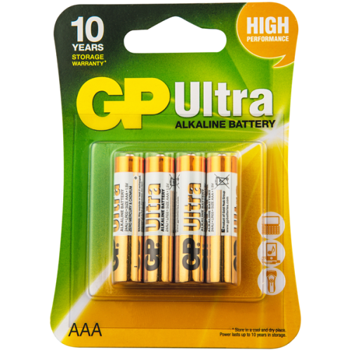 Батарейки GP Ultra ААA 24AU, 4шт