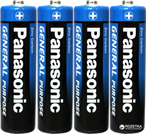 Батарейки Panasonic General Purpose угольно-цинковые AAA (R3) пленка, 4 шт (R03BER/4PR) 
