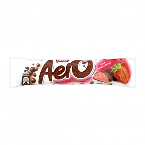 Батончик Aero вкус клубники молочн/белый пористый