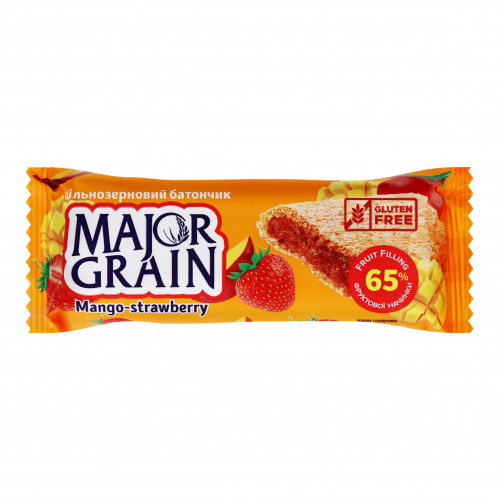 Батончик цільнозерновий Mango-strawberry Major Grain АВК м/у 40г