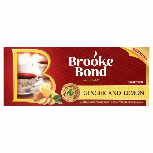 Чай Brooke Bond Ginger Lemon з ароматом імбиря та лимону 24пак.UA38г