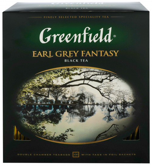 Чай чорний байховий дрібний з ароматом бергамоту Earl Grey Fantasy Greenfield к/у 100х2г