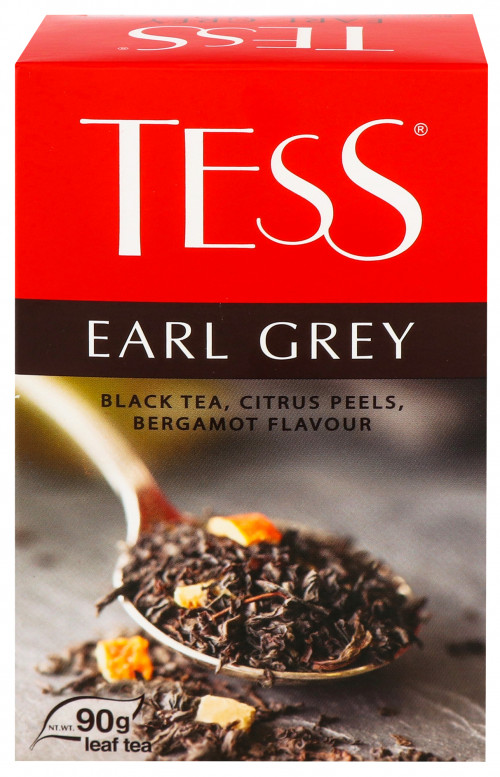 Чай чорний байховий листовий з цедрою цитрусових та ароматом бергамоту Earl Grey Tess к/у 90г