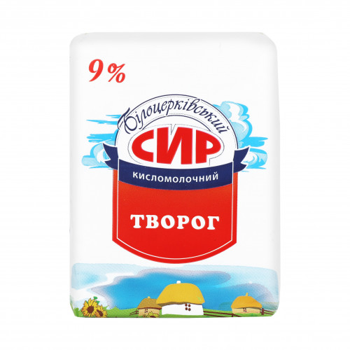 Cир кисломолочний 9% Білоцерківський м/у 200г