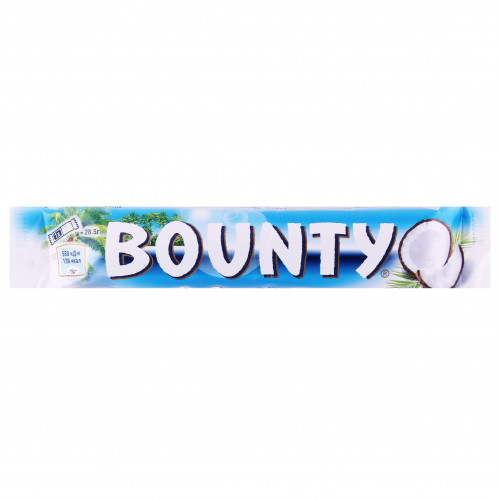 Цукерка з м'якоттю кокоса, вкрита молочним шоколадом Bounty м/у 2х28.5г