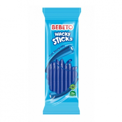 Цукерки 180г жувальні Bebeto Wacky sticks зі смаком малини, полуниці м/уп