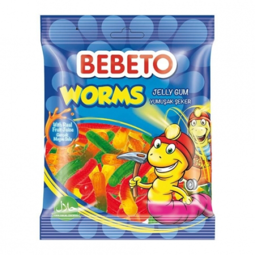 Цукерки 80г жувальні Bebeto Worms м/уп