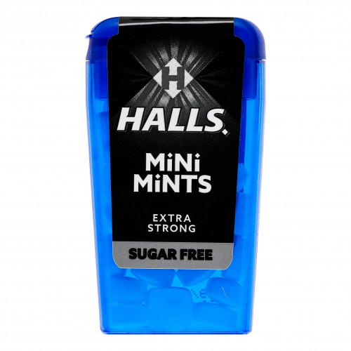 Цукерки без цукру М'ята-ментол Extra strong Mini Mints Halls п/у 12.5г