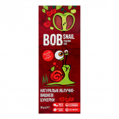 Цукерки фруктові натуральні Яблуко-вишня Bob Snail к/у 30г