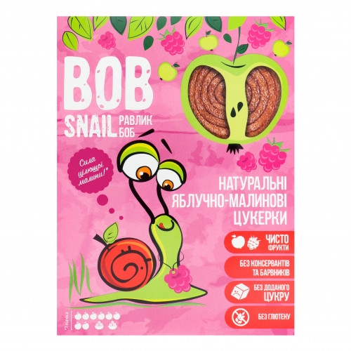 Цукерки яблучно-малинові Bob Snail к/у 120г