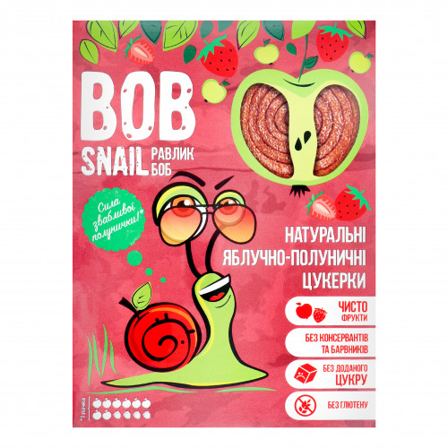 Цукерки яблучно-полуничні Bob Snail к/у 120г