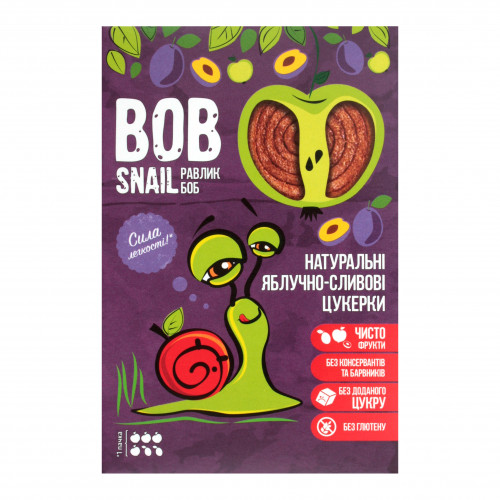 Цукерки яблучно-сливові Bob Snail к/у 60г