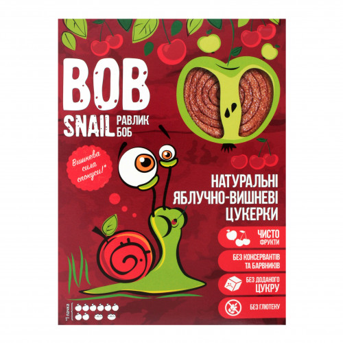 Цукерки яблучно-вишневі Bob Snail к/у 120г