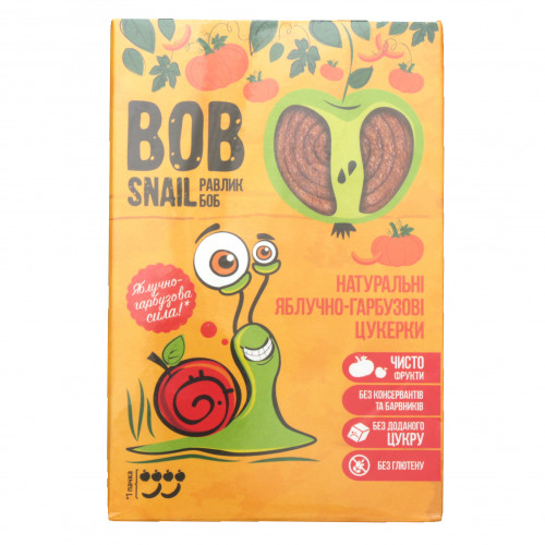 Цукерки натуральні яблучно-гарбузові Bob Snail к/у 60г