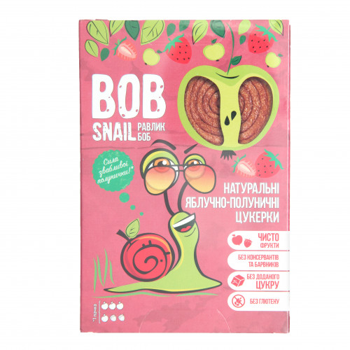 Цукерки натуральні яблучно-полуничні Bob Snail к/у 60г