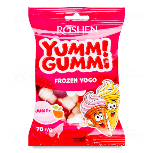 Цукерки Roshen Yummi Gummi Frozen Yogo 70г