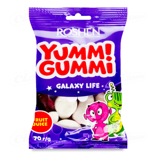 Цукерки Roshen Yummi Gummi Galaxy Life 70г