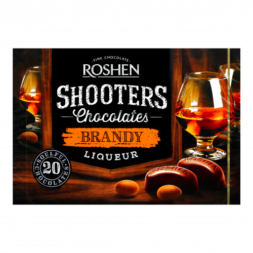 Цукерки шоколадні Brandy-liquor Shooters Roshen к/у 150г