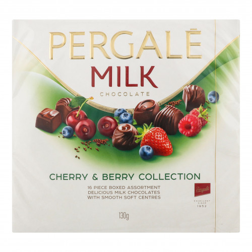 Цукерки з молочного шоколаду Cherry&Berry Collection Pergale к/у 130г