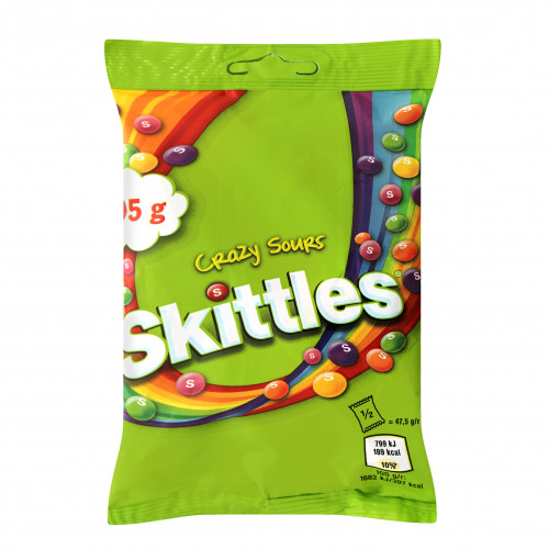 Драже жувальні в різнокольоровій цукровій оболонці Кисломікс Skittles м/у 95г