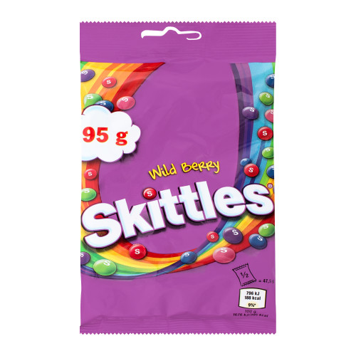 Драже жувальні в різнокольоровій цукровій оболонці Wild Berry Skittles м/у 95г