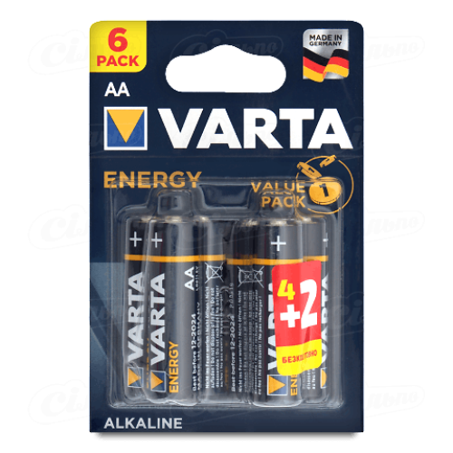 Елемент живлення лужний 4 шт +2 шт Varta Energy AA блістер (промо)