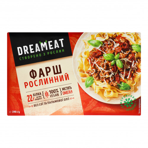 Фарш рослинний заморожений Рублений Dreameat к/у 390г