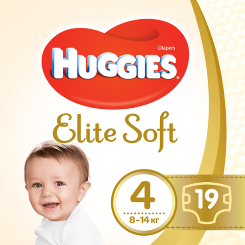 ***ИМHuggies Elite Soft підгузки р4 8-14кг 19 шт Mini