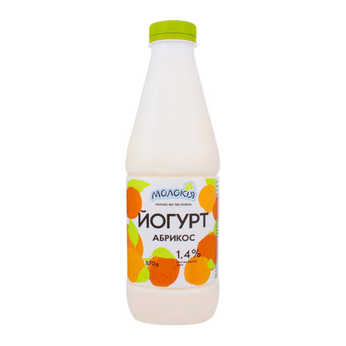 Йогурт 1.4% питний Абрикос Молокія п/пл 870г