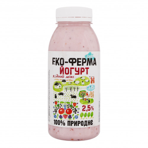 Йогурт 2.5% Ягідний мікс Еко-ферма Диво с/пл 320г