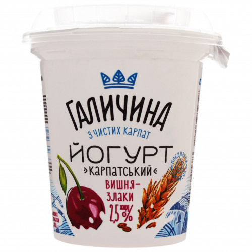 Йогурт 2.5% Вишня-Злаки Карпатський Галичина ст 280г