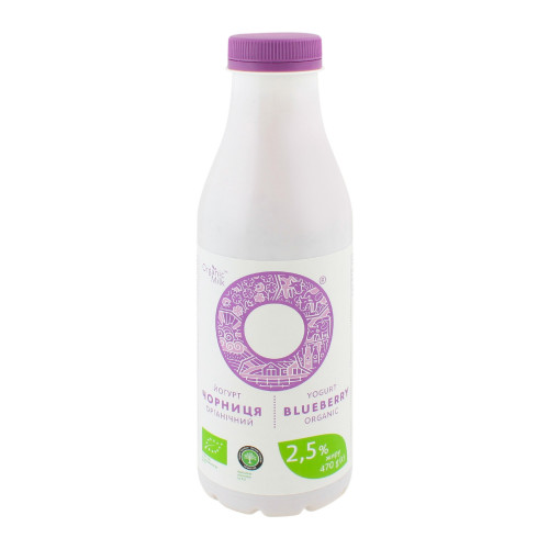Йогурт 2.5% з чорницею Organic Milk п/пл 470г