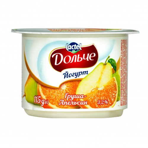 Йогурт 3.2% Груша-апельсин Дольче ст 115г