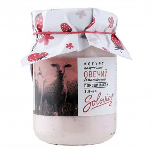Йогурт 3.8-6% полуничний Овечий Soloviov с/б 135г