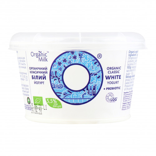 Йогурт 5.5% органічний класичний термостатний Білий Organic Milk ст 200г