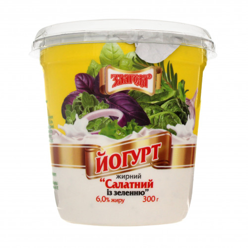 Йогурт 6% Салатний із зеленню Злагода ст 300г