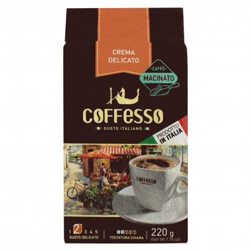 Кава Coffesso Crema Delicato Vacuum ground 220г кава натуральна мелена